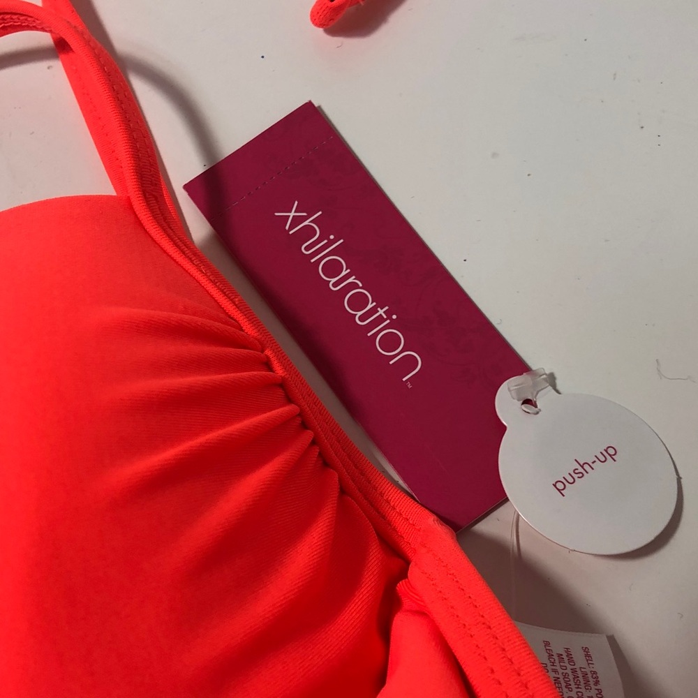 NWT Xhilaration Neon Orange Bikini Swimsuit Set, Size Medium - Picture 5 of 12